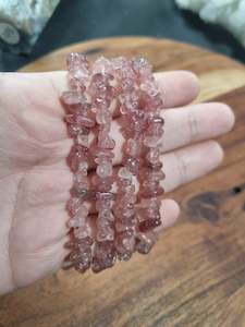 Strawberry Quartz Chip Bracelet