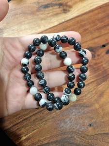 Zebra Jasper Sphere Bead Bracelet