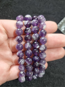 Jewellery: Chevron Amethyst Sphere Bead Bracelet