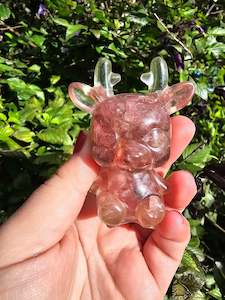 Strawberry Quartz Chip Filled Resin Deer