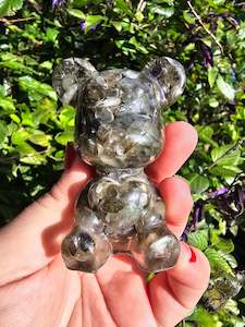 Jewellery: Labradorite Chip Filled Resin Bear