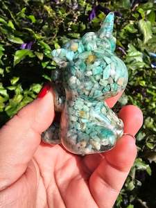 Amazonite Chip Filled Resin Unicorn