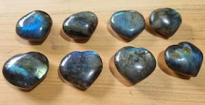 Labradorite Puff Hearts