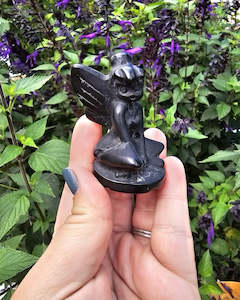 Black Obsidian Tinker Bell Carving