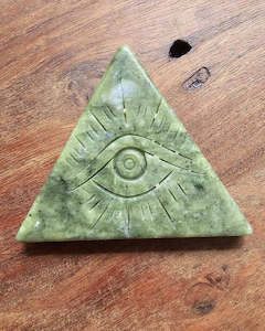 Green Jade Eye Of Horus Carving