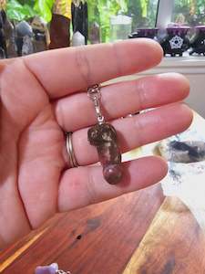 Pecker Key Chain -Rhodonite