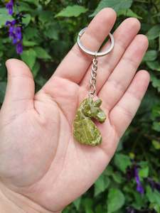 Jewellery: Unakite Unicorn Key Ring