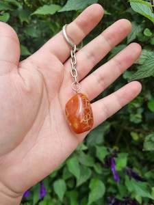 Jewellery: Carnelian Tumble Key Ring