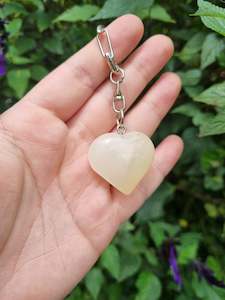 Jewellery: Pale Onyx Heart Key Ring