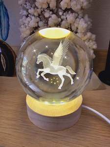 Glass Etched Sphere - Pegasus