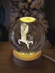 Glass Etched Sphere - Pegasus