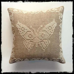 Embroidery Kits: Kiwi Stitch Company Butterfly Pin Pillow