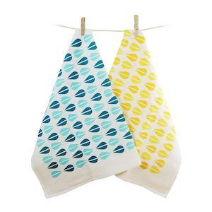 Kitchen Ware: Florence Retro Tea Towel - Yellow