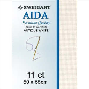 Embroidery Fabric: Zweigart Linen, Aida 11ct -  Antique White