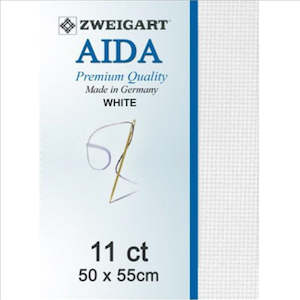 Embroidery Fabric: Zweigart Linen, Aida 11ct -  White