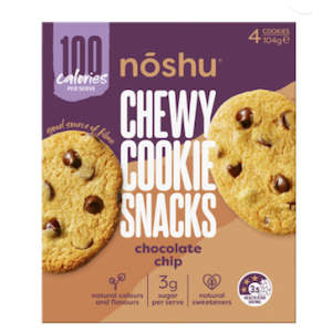 Health food: Chewy Cookie Snacks Choc Chip | 104g x 4 Cookies