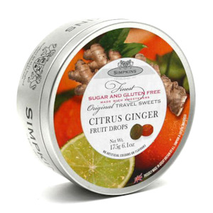 Health food: Citrus Ginger Fruit Drops Travel Sweets 175g