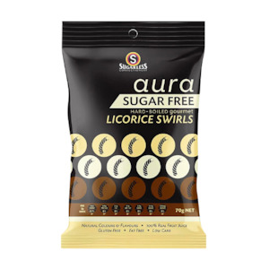 Aura Hard Boiled Licorice Swirls 70g -  Buy in Bulk and SAVE!