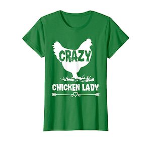 T-Shirts: Womens Crazy Chicken Lady,Funny Farmer / Farming T-Shirt