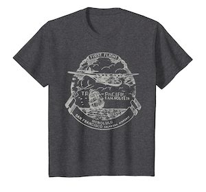 Airmail Vintage Pan Am Flying Boat Aircraft Pilot T-Shirt