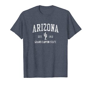 Arizona T-Shirt Vintage Saguaro Cactus Sports Design Tee