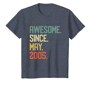 Awesome Since May 2005 T-shirt Vintage 14th Birthday Gift