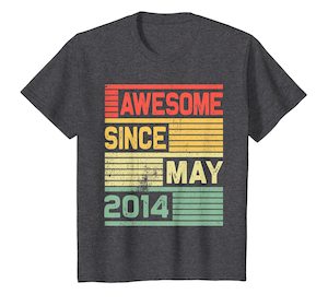 Awesome Since May 2014 Shirt Vintage 5th Birthday Gift Kid