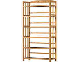 6 Tier Shelf bamboo Bookcase Bookshelf