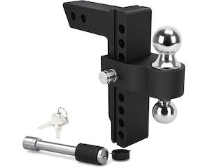 All Product Instock: Adjustable Trailer Hitch, Fits 2-Inch Receiver, 8-Inch Drop Hitch, Aluminum Tow Hitch, Ball Mount, 2 and 2-5/16 inch Combo Stainless Steel Tow Balls with Double Key Locks, Black