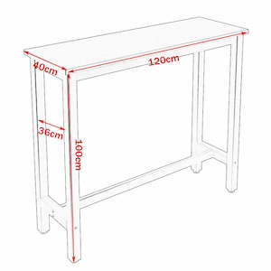 Coffee Table: Kitchen Bar Table Counter and 2 Stools Set - Black Coffee Table with Metal Legs and Footrest