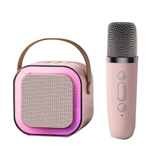 6W Mini Rechargeable Portable Amplifier Speaker with Wireless Microphone & LED D…