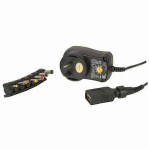 3-12V DC 18W Power Supply 7DC Plugs and USB Outlet (Pro# MP3314)