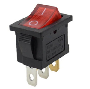 250V 6A SPST ON-OFF Mini Rocker Switch, Neon Illuminated RED (Pro# SWT107)