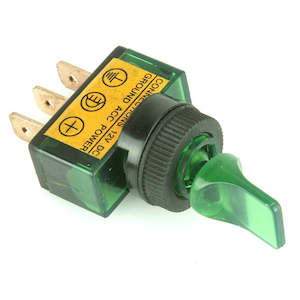 12V 10A Illuminated Toggle Green (Pro# SWT017)