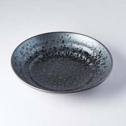 Black Pearl Flat Serving Bowl