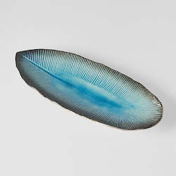 Kitchenware: Sky Blue Ridged Oval Plate