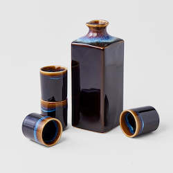 Black with Blue Sake Set