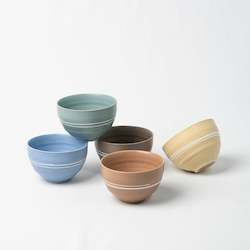 Pastel & White Stripe Bowl Set