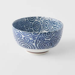 Blue Scroll U Shape Bowl