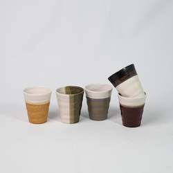 Earthy Tones & White Cup Set