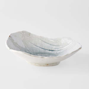 Pale Grey Organic Faceted Bowl