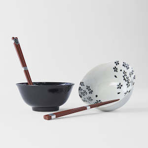 Black & White Sakura Bowl Set