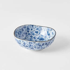 Blue Daisy Small Uneven Bowl