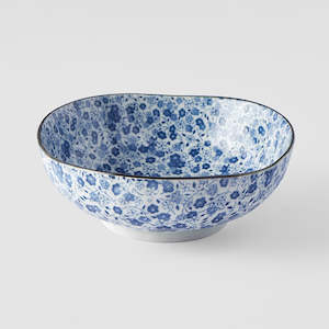 Blue Daisy Medium Uneven Bowl