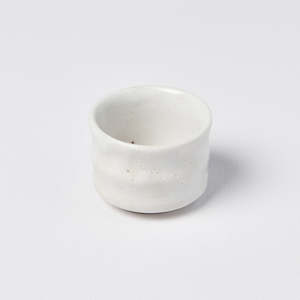 Ridged Outer White Sake Cup