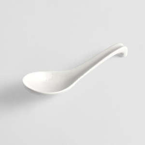 Matte White Large Ceramic Spoon