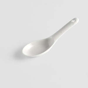 Matte White Small Ceramic Spoon