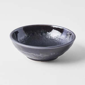 Matte & Shiny Black Small Shallow Bowl