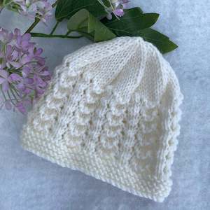 Baby wear: "Little Jo" hand knit merino baby hat