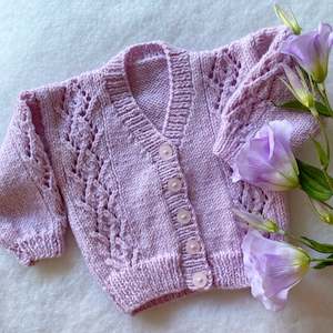 Baby wear: "Pixie" merino baby cardigan (3-6m)